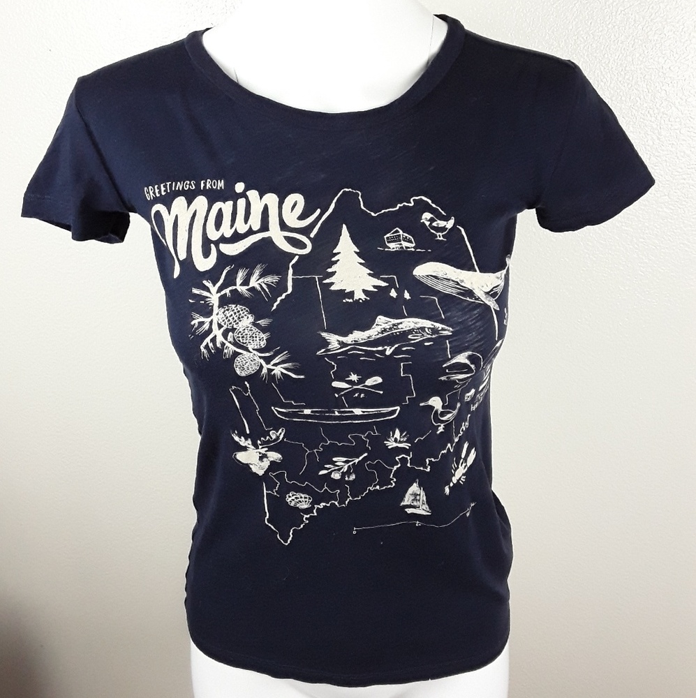 J. Crew Graphic Tee "Greetings From Maine"